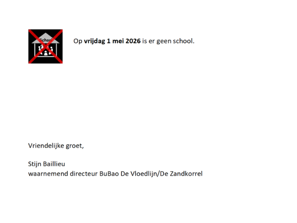 Geen school op 1 Mei